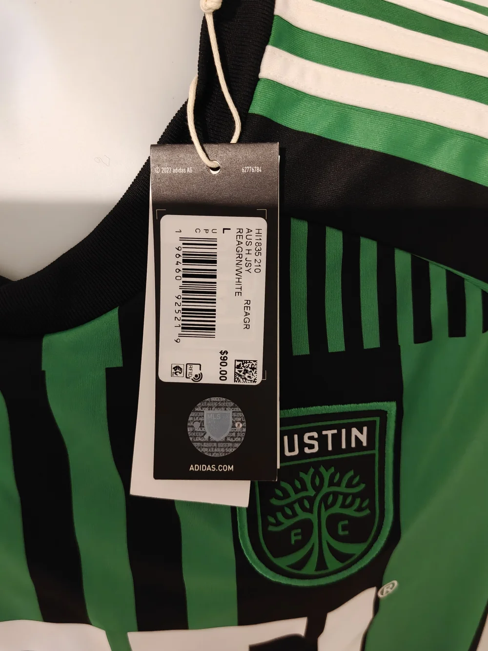 adidas Austin FC Yeti Green Black Soccer Jersey NWT Men’s Size XS MLS HI1835